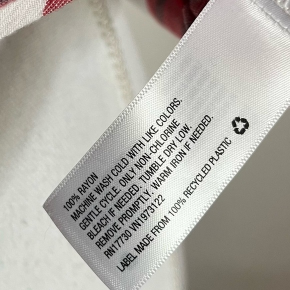 Universal Thread • Red White Plaid Tie Blouse - Picture 6 of 6